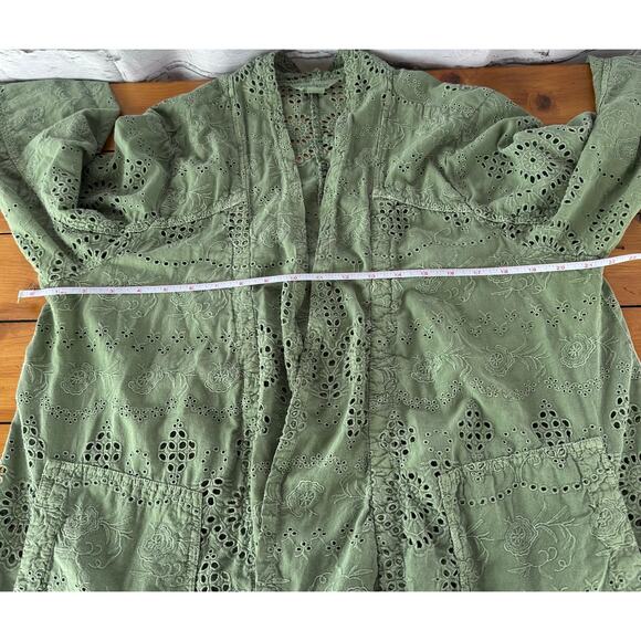 Preowned Sundance Moonlight Eyelet Jacket Boho Cardigan Open Front Sz XL Cotton - Picture 6 of 12
